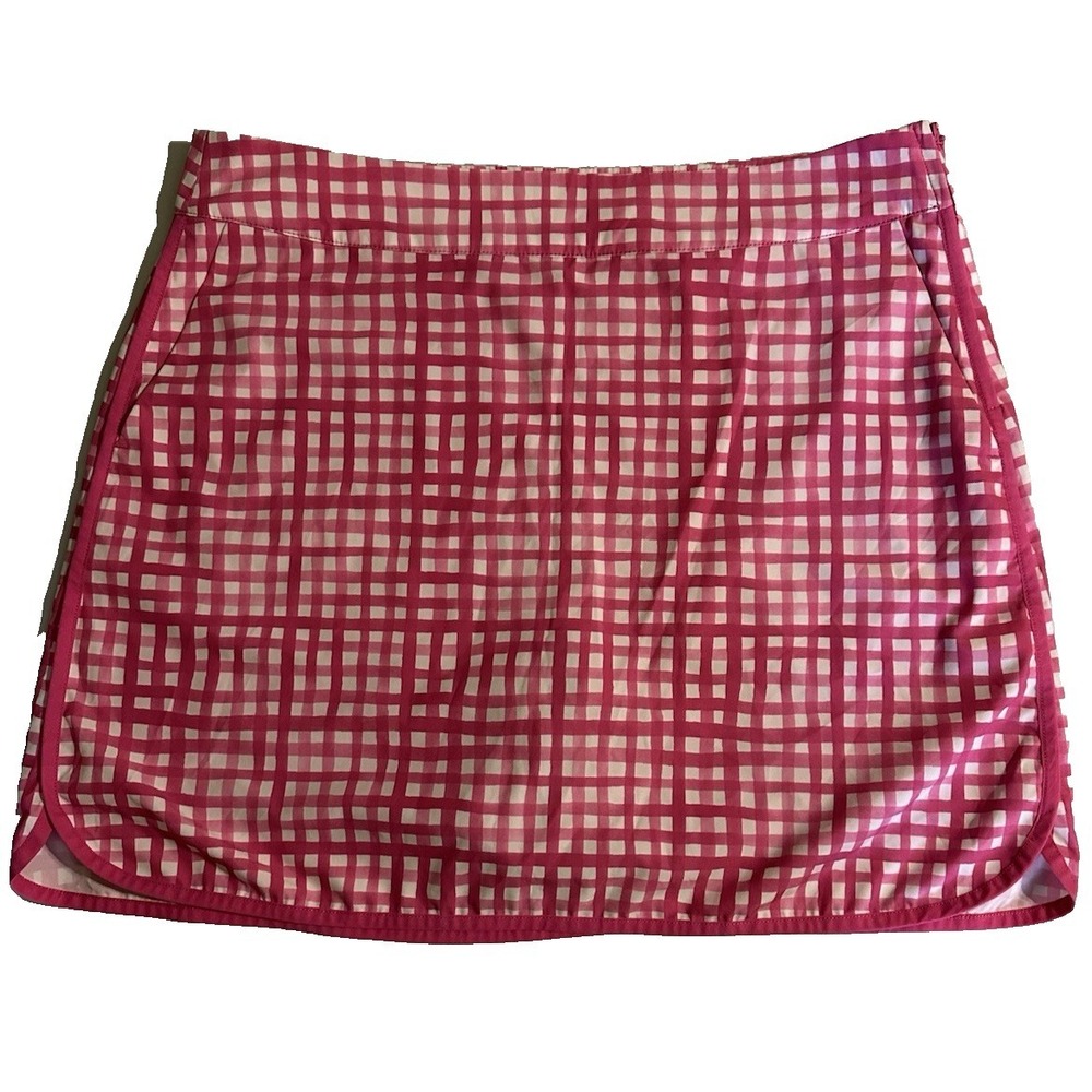 Vineyard Vines Performance Pink Plaid Golf Tennis Skort Women's Size 12